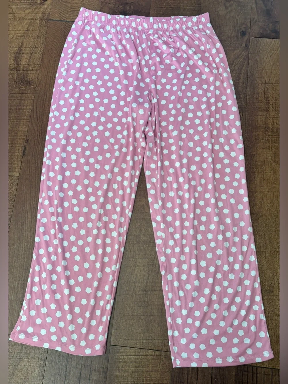Kate spade pink with white scatter dots 2 two piece pajama set xl extra large